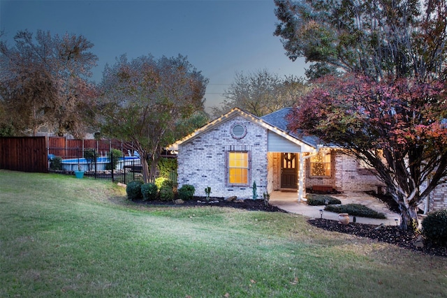 exterior space featuring a yard