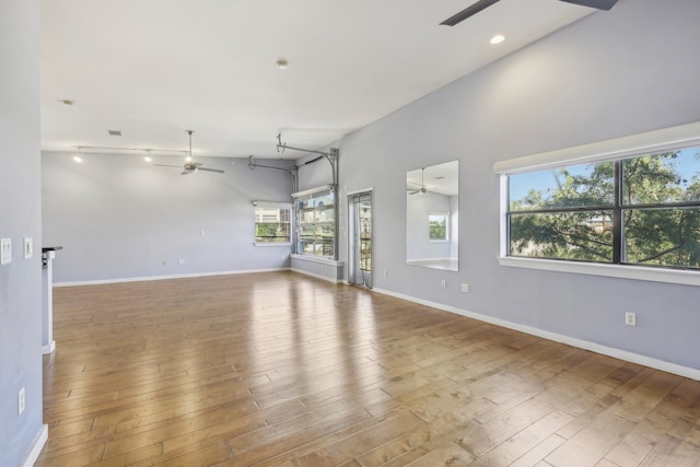 unfurnished room with light wood-type flooring