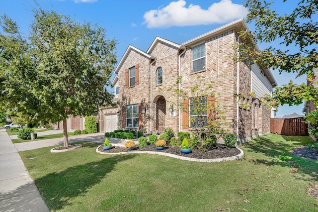 view of front facade with a front yard