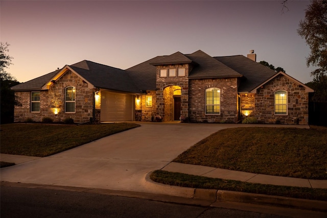 view of front of house with a garage