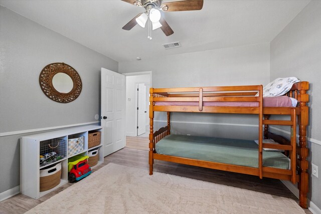 bedroom featuring ceiling fan