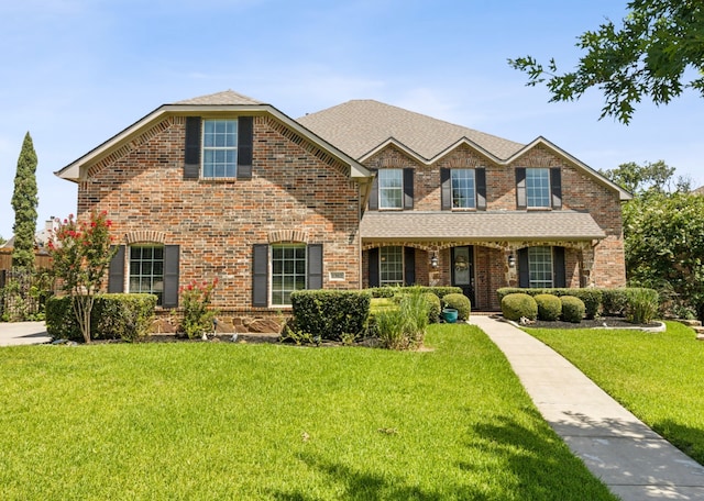 view of front of house with a front lawn