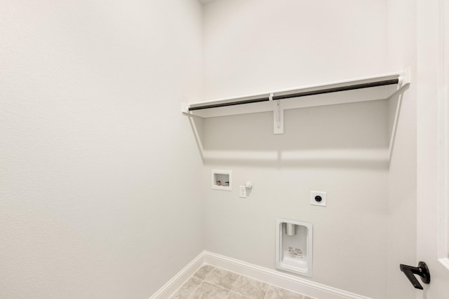 laundry area featuring hookup for a gas dryer, hookup for a washing machine, and hookup for an electric dryer