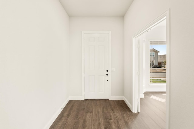 interior space featuring dark wood-type flooring