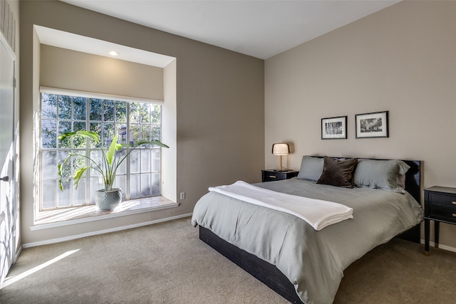 bedroom featuring carpet