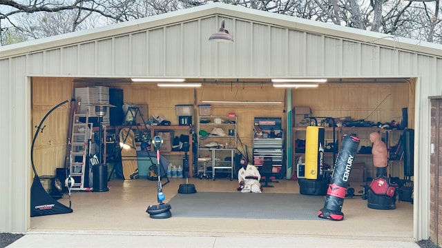 view of garage