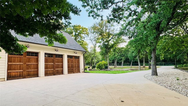 view of garage