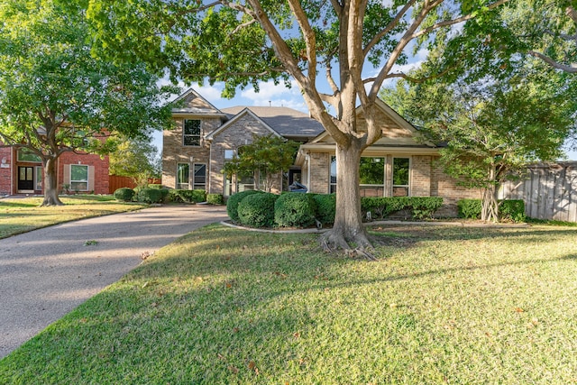 view of front of home with a front yard