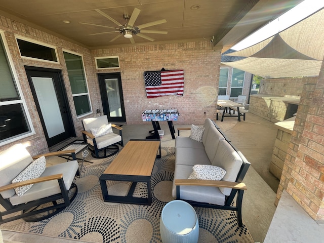 view of patio / terrace with ceiling fan