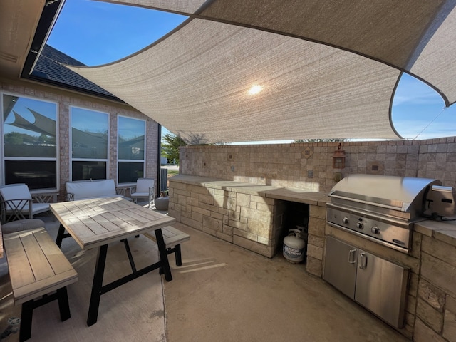 view of patio / terrace with an outdoor kitchen and grilling area