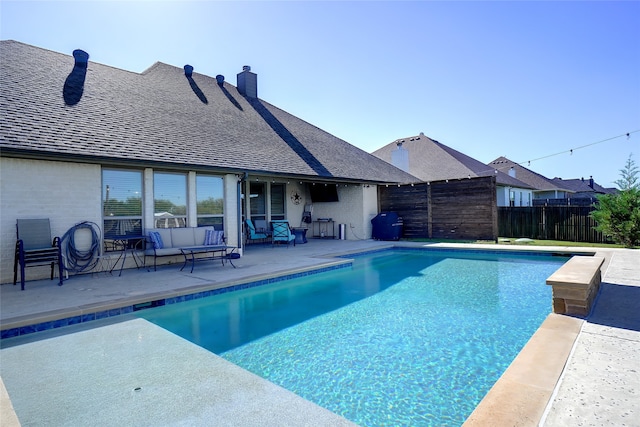 view of pool featuring a patio area and an outdoor hangout area