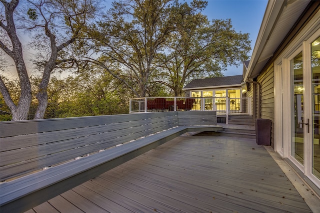 view of deck at dusk