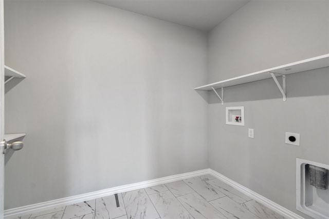 washroom featuring electric dryer hookup and hookup for a washing machine