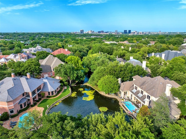 2 Manzano, Dallas, TX 75230 - aerial view of residential area with a pool and a large body of water