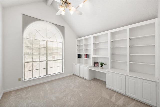 5400 Emerald Park Blvd, Arlington, TX 76017 - unfurnished office featuring lofted ceiling, light carpet, ceiling fan, and baseboards
