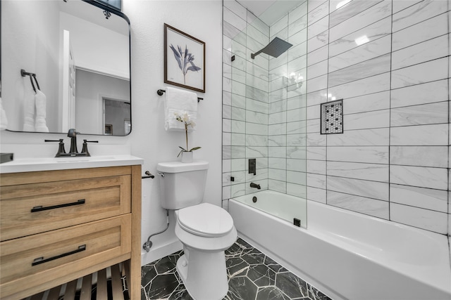 full bathroom with vanity, toilet, and shower / bath combination with glass door