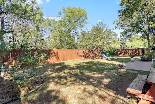 view of yard with a patio