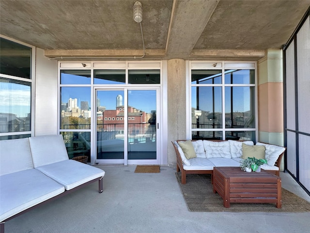 view of patio with an outdoor hangout area