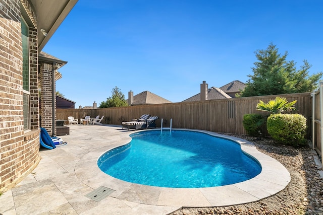 view of swimming pool featuring a patio