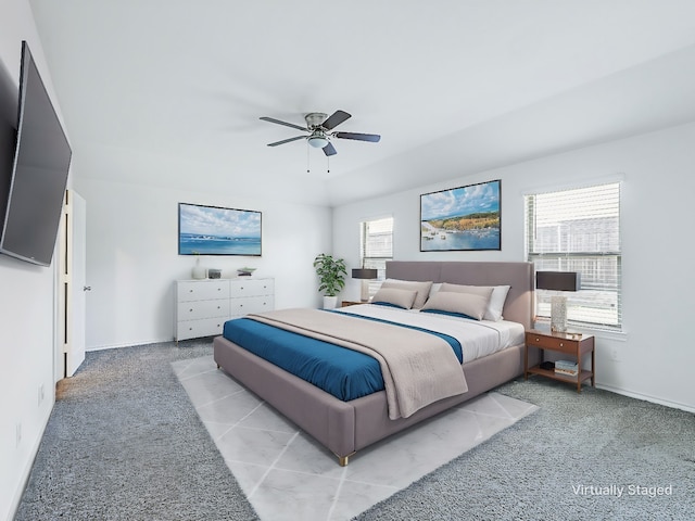 unfurnished living room with ceiling fan and dark wood-type flooring