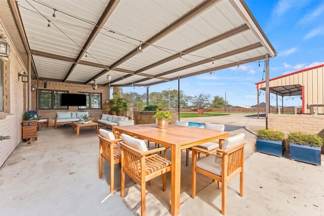 view of patio with outdoor lounge area