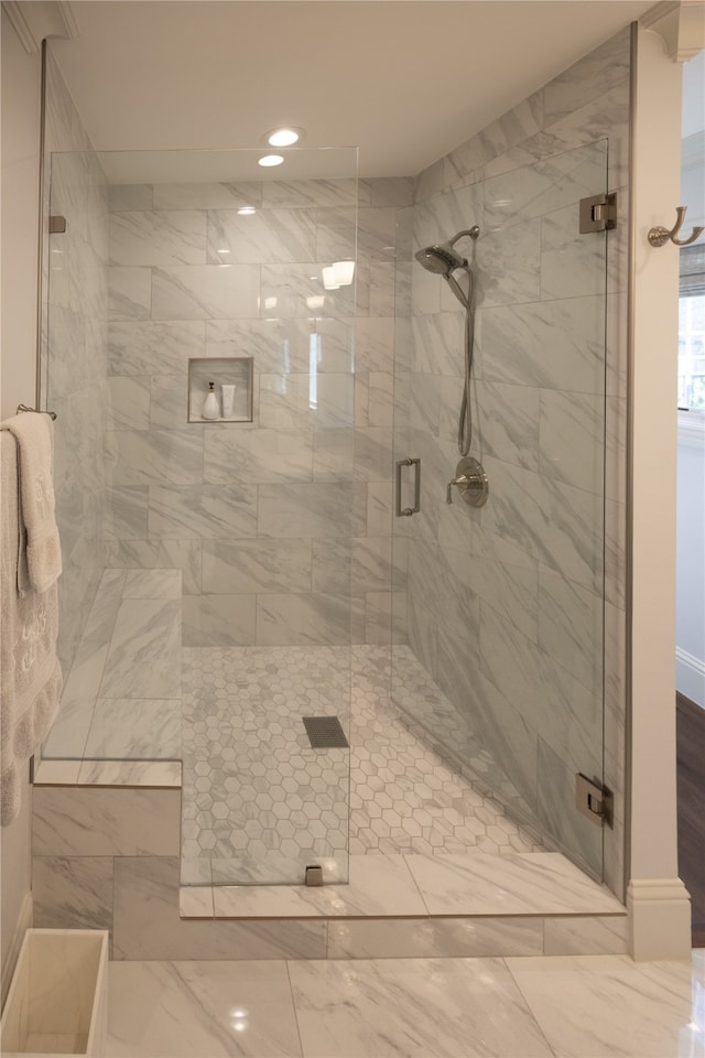 bathroom with walk in shower