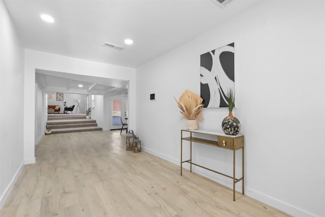 hallway featuring light hardwood / wood-style flooring