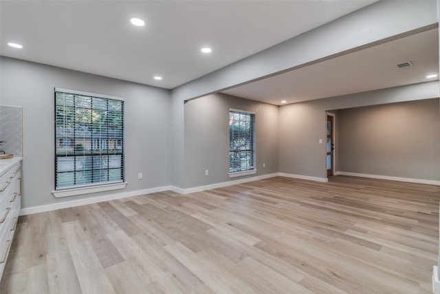 interior space with light hardwood / wood-style floors