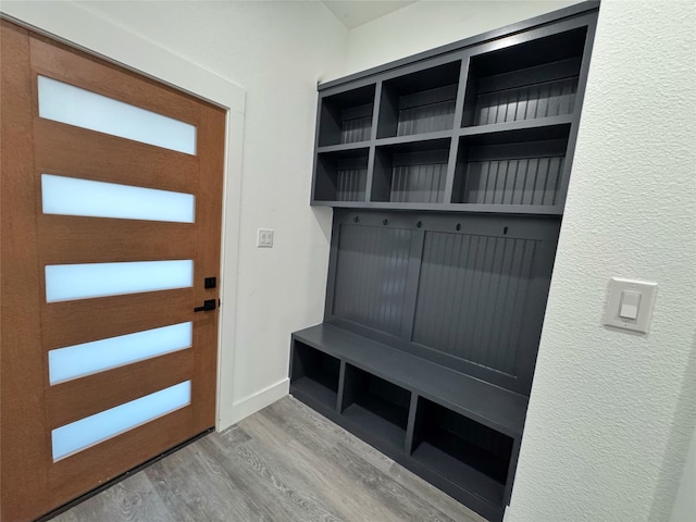 mudroom featuring hardwood / wood-style flooring