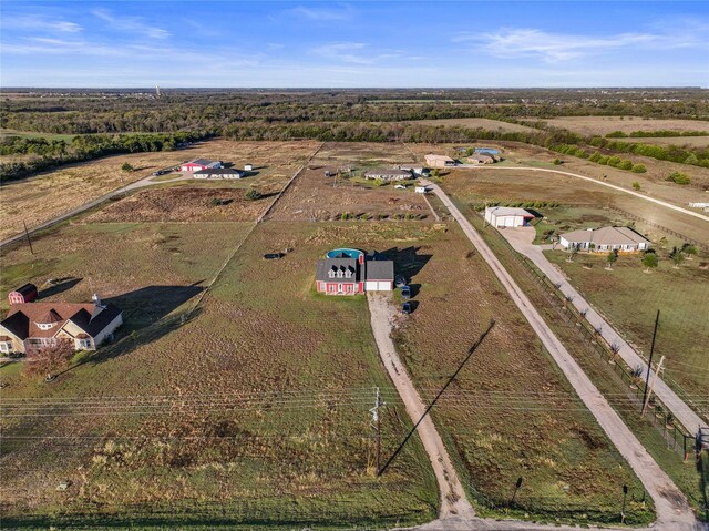 aerial view featuring a rural view