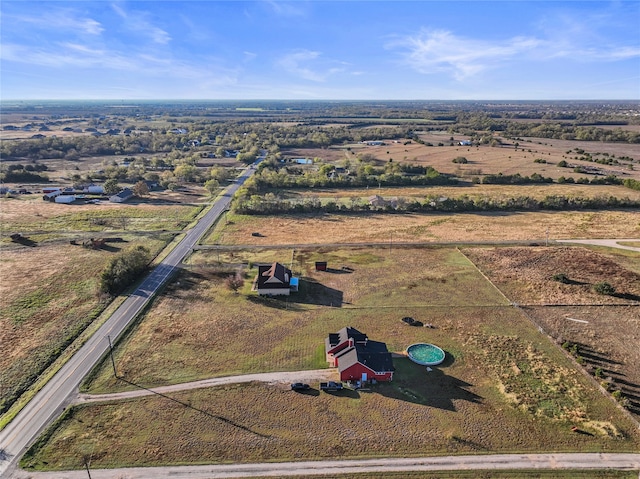 aerial view with a rural view