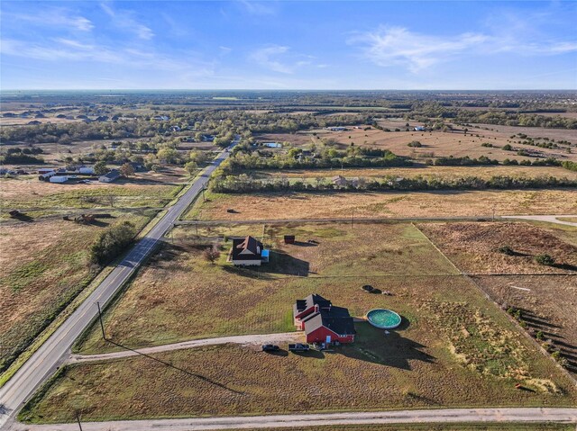 aerial view with a rural view