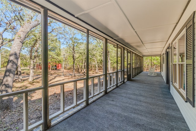 view of unfurnished sunroom