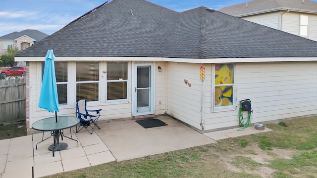 back of house with a patio area