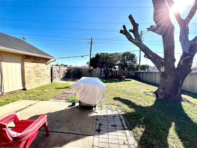 view of yard with a patio area