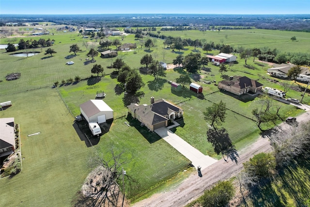 aerial view with a rural view