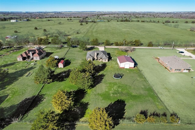 aerial view with a rural view