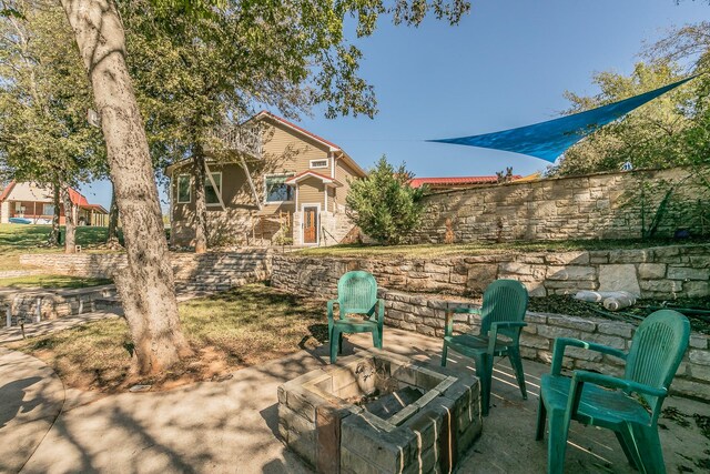 view of community with a patio