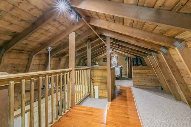 view of unfinished attic