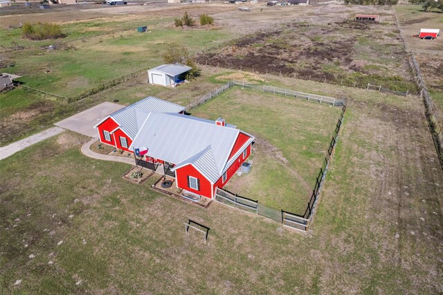 aerial view with a rural view