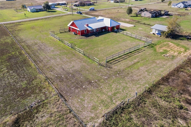 bird's eye view featuring a rural view