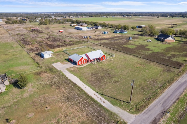 drone / aerial view with a rural view