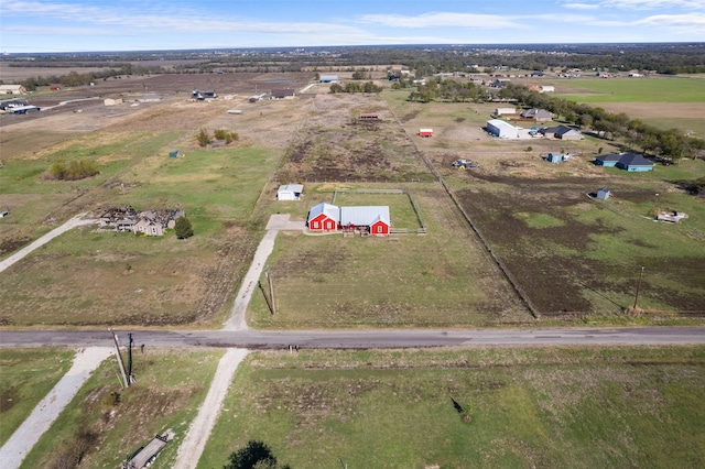 aerial view with a rural view