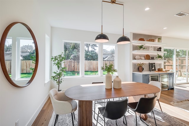 dining room featuring light hardwood / wood-style floors