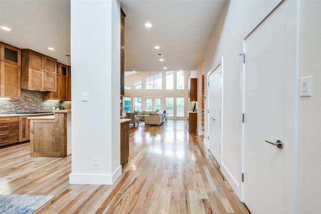 hallway featuring light hardwood / wood-style floors