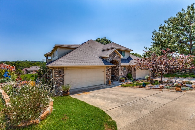 view of property featuring a garage