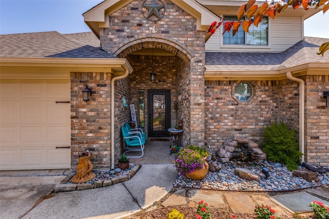 entrance to property with a garage