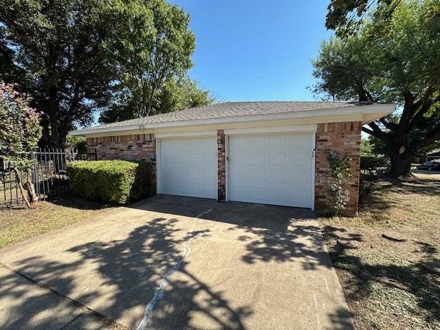 view of garage