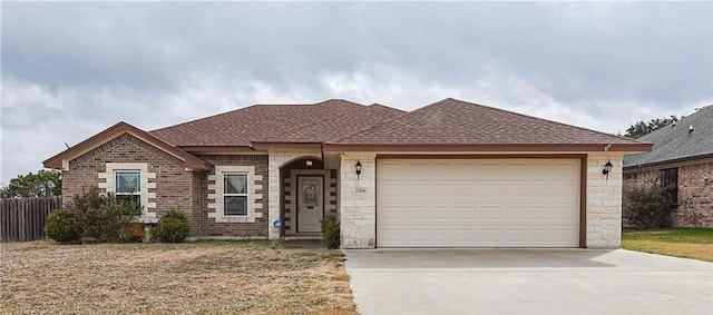 ranch-style home with a garage