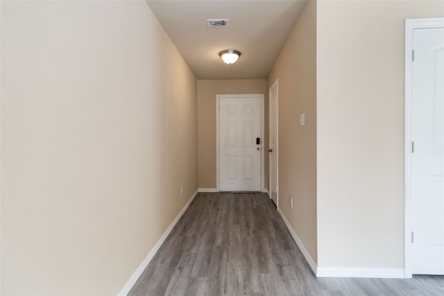 corridor featuring light wood-type flooring